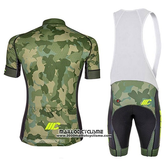 2018 Maillot Ciclismo Cipollini Prestig Camo Camouflage Vert Manches Courtes et Cuissard