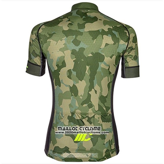 2018 Maillot Ciclismo Cipollini Prestig Camo Camouflage Vert Manches Courtes et Cuissard