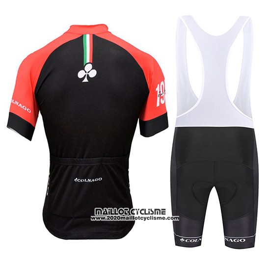 2019 Maillot Ciclismo Colnago Blanc Noir Rouge Manches Courtes et Cuissard