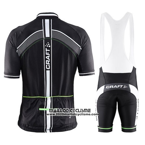 2016 Maillot Ciclismo Craft Vert et Noir Manches Courtes et Cuissard