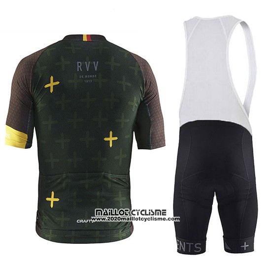 2018 Maillot Ciclismo Craft Monument Fonce Vert Manches Courtes et Cuissard