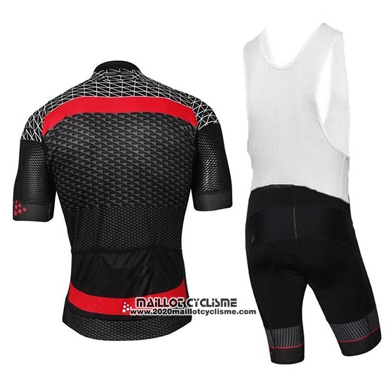 2018 Maillot Ciclismo Craft Route Noir Rouge Manches Courtes et Cuissard