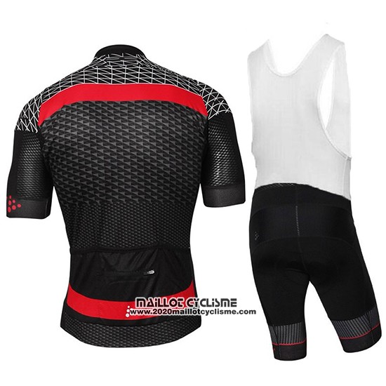 2018 Maillot Ciclismo Craft Route Noir et Rouge Manches Courtes et Cuissard
