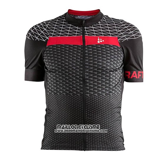 2018 Maillot Ciclismo Craft Route Noir et Rouge Manches Courtes et Cuissard