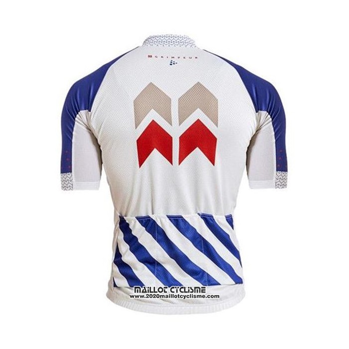 2020 Maillot Ciclismo Craft Bleu Blanc Manches Courtes et Cuissard