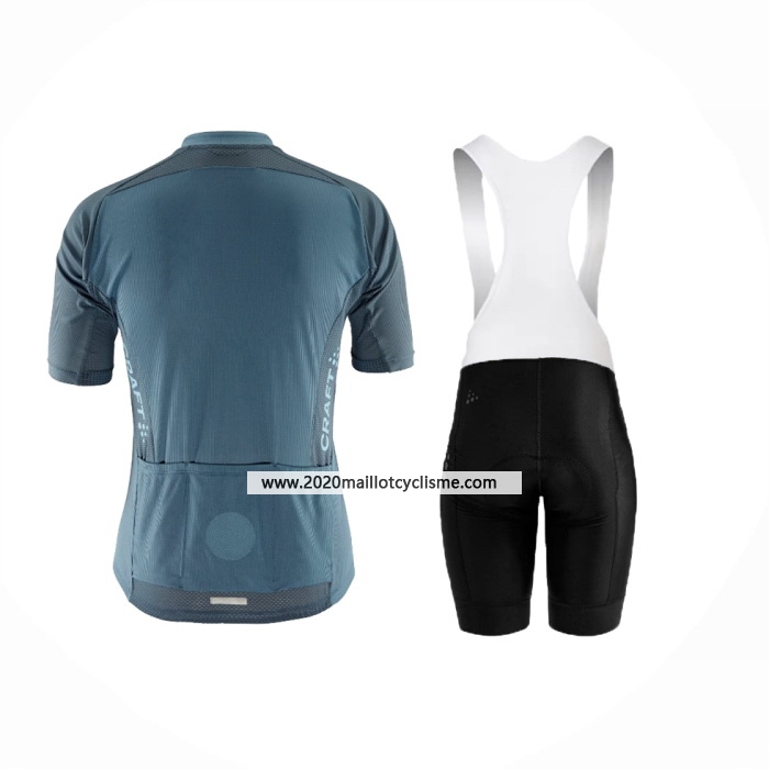 2024 Maillot Cyclisme Craft Fonce Bleu Manches Courtes Et Cuissard