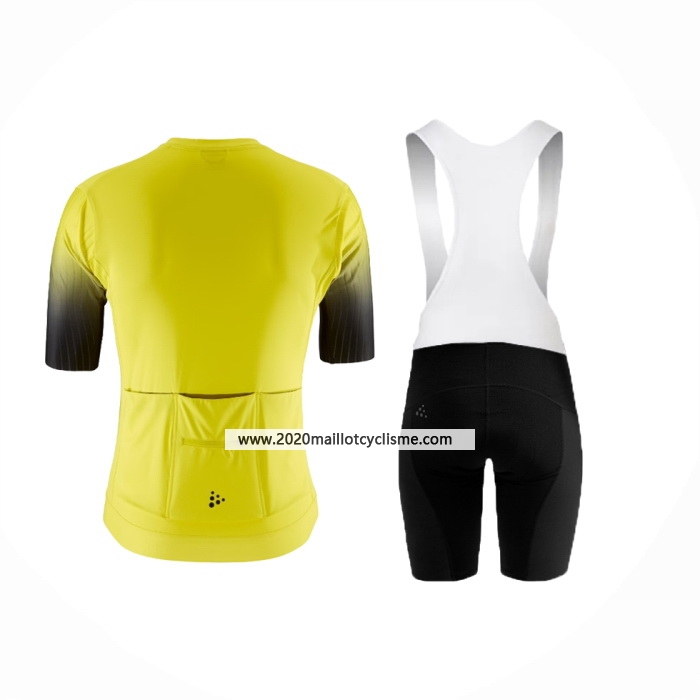 2024 Maillot Cyclisme Craft Jaune Manches Courtes Et Cuissard
