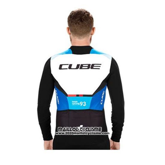 2020 Maillot Ciclismo Cube Noir Bleu Manches Longues et Cuissard