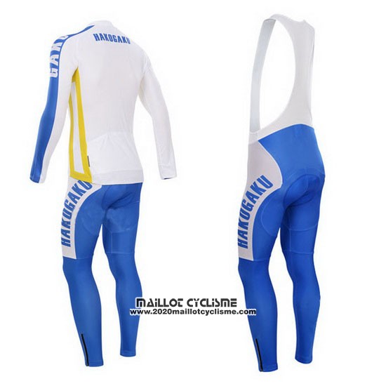 2014 Maillot Ciclismo Fox Cyclingbox Blanc et Bleu Manches Longues et Cuissard
