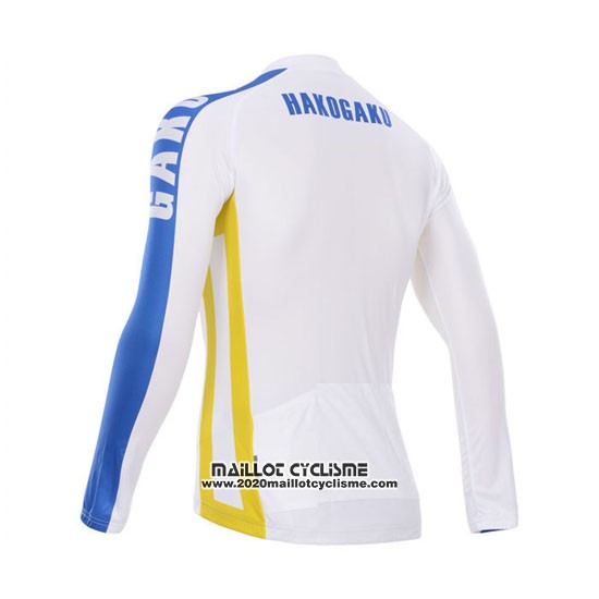 2014 Maillot Ciclismo Fox Cyclingbox Blanc et Bleu Manches Longues et Cuissard