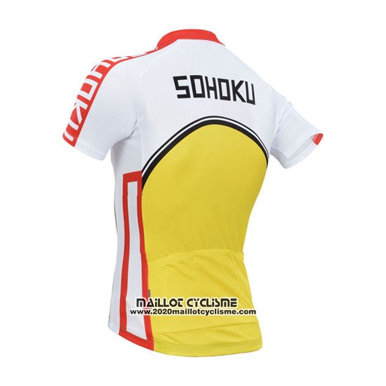 2014 Maillot Ciclismo Fox Cyclingbox Jaune et Rouge Manches Courtes et Cuissard