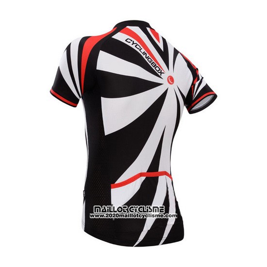 2014 Maillot Ciclismo Fox Cyclingbox Noir et Blanc Manches Courtes et Cuissard