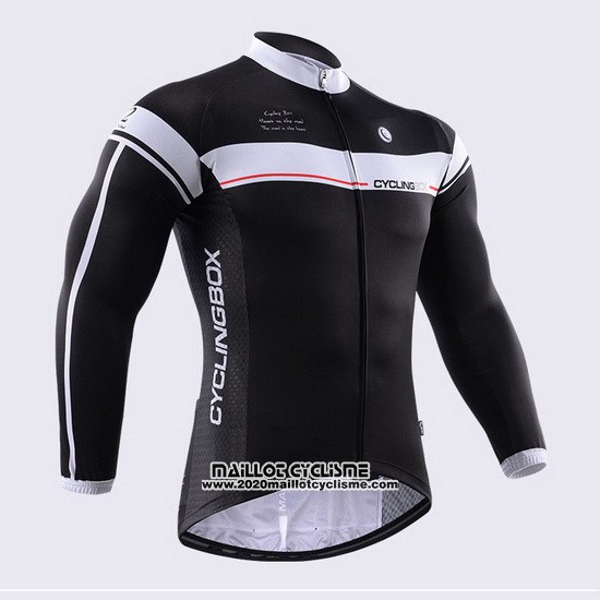 2014 Maillot Ciclismo Fox Cyclingbox Noir et Blanc Manches Longues et Cuissard
