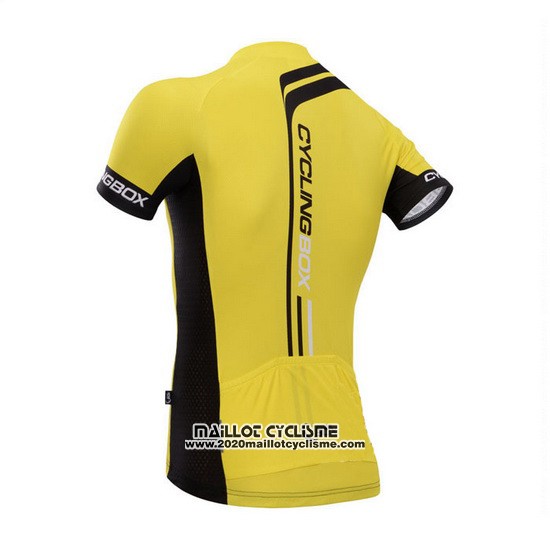 2014 Maillot Ciclismo Fox Cyclingbox Noir et Jaune Manches Courtes et Cuissard