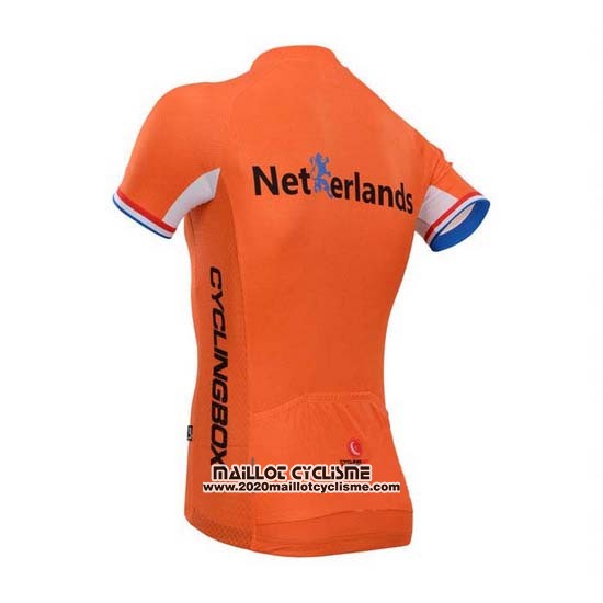 2014 Maillot Ciclismo Fox Cyclingbox Orange Manches Courtes et Cuissard