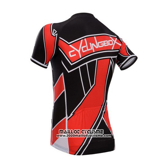 2014 Maillot Ciclismo Fox Cyclingbox Rouge et Noir Manches Courtes et Cuissard
