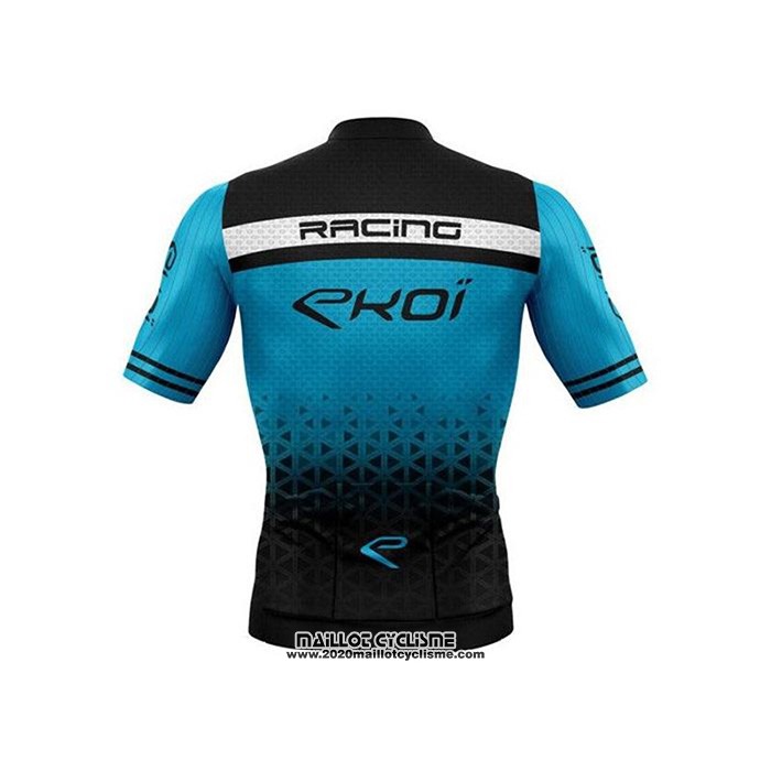 2020 Maillot Ciclismo EKOI Noir Bleu Manches Courtes et Cuissard
