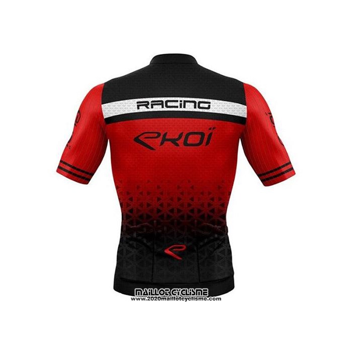 2020 Maillot Ciclismo EKOI Noir Rouge Manches Courtes et Cuissard