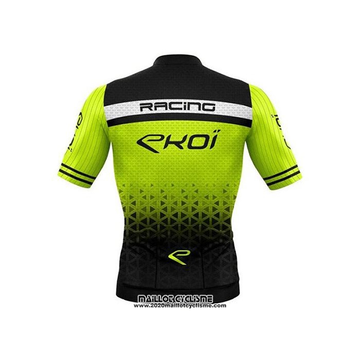 2020 Maillot Ciclismo EKOI Noir Vert Manches Courtes et Cuissard