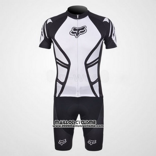 2011 Maillot Ciclismo Fox Blanc et Noir Manches Courtes et Cuissard