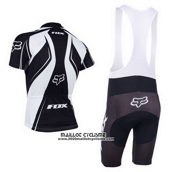 2013 Maillot Ciclismo Fox Blanc et Noir Manches Courtes et Cuissard