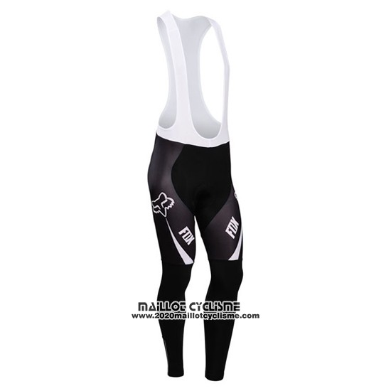 2014 Maillot Ciclismo Fox Azur et Noir Manches Longues et Cuissard