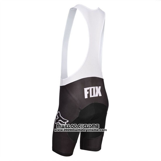 2014 Maillot Ciclismo Fox Blanc et Noir Manches Courtes et Cuissard