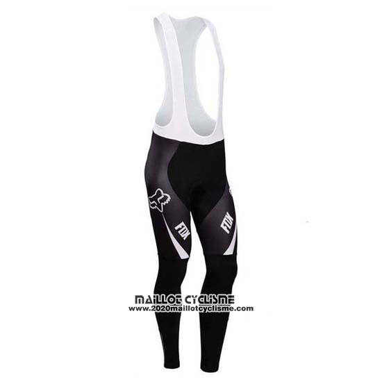 2014 Maillot Ciclismo Fox Blanc et Noir Manches Longues et Cuissard