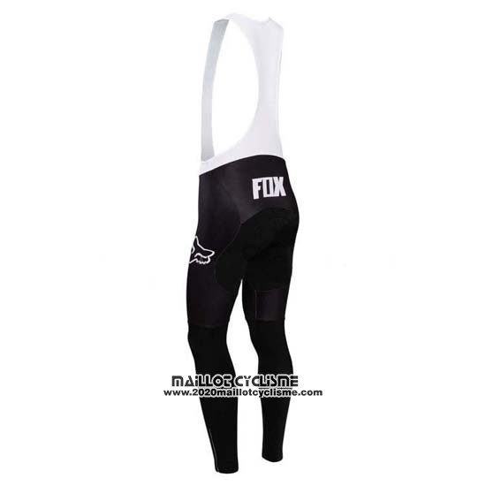 2014 Maillot Ciclismo Fox Blanc et Noir Manches Longues et Cuissard
