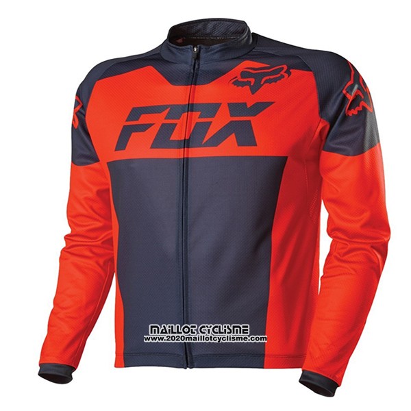 2017 Maillot Ciclismo Fox Noir et Rouge Manches Courtes et Cuissard