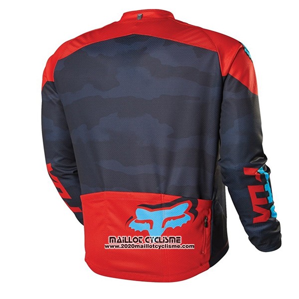 2017 Maillot Ciclismo Fox Rouge et Noir Manches Courtes et Cuissard