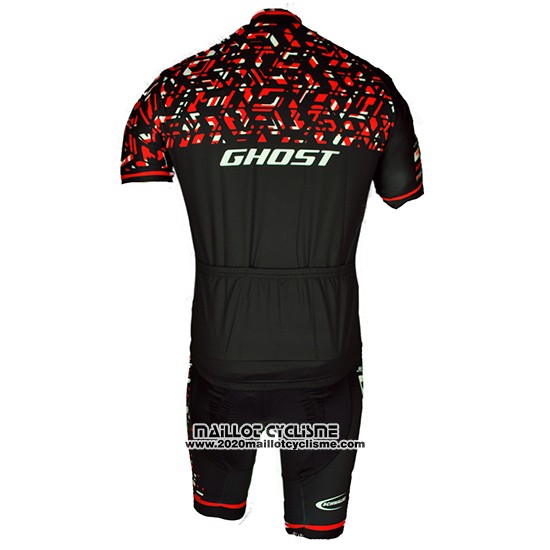 2018 Maillot Ciclismo Ghost Rouge Noir Manches Courtes et Cuissard