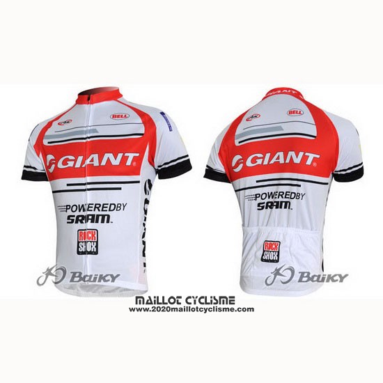 2011 Maillot Ciclismo Giant Blanc et Rouge Manches Courtes et Cuissard
