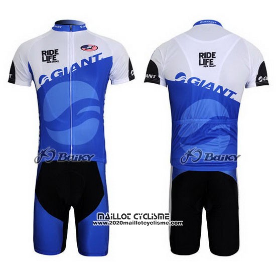 2011 Maillot Ciclismo Giant Bleu et Blanc Manches Courtes et Cuissard