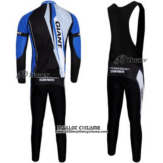 2011 Maillot Ciclismo Giant Noir Bleu Manches Longues et Cuissard