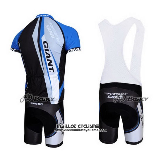 2011 Maillot Ciclismo Giant Noir et Bleu Manches Courtes et Cuissard