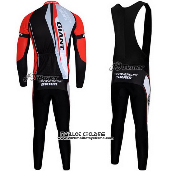 2011 Maillot Ciclismo Giant Rouge et Noir Manches Longues et Cuissard