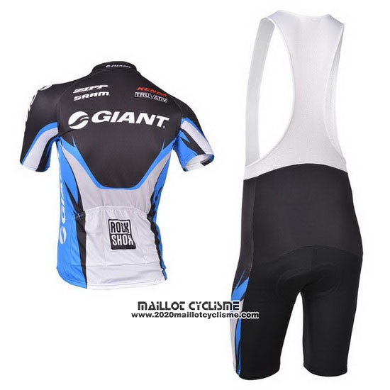 2013 Maillot Ciclismo Giant Bleu et Noir Manches Courtes et Cuissard