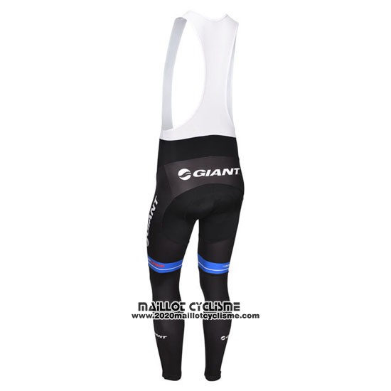 2013 Maillot Ciclismo Giant Noir et Bleu Manches Longues et Cuissard