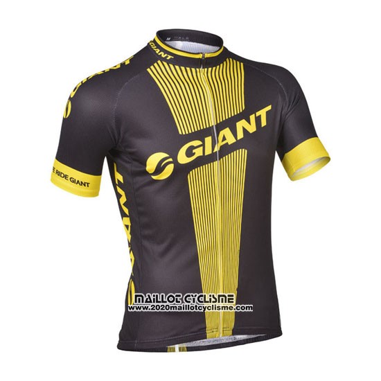 2013 Maillot Ciclismo Giant Noir et Jaune Manches Courtes et Cuissard