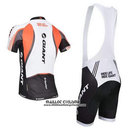 2014 Maillot Ciclismo Giant Blanc et Noir Manches Courtes et Cuissard