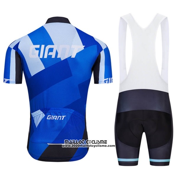 2018 Maillot Ciclismo Giant Bleu Manches Courtes et Cuissard