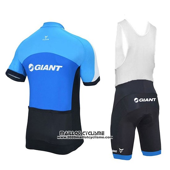 2018 Maillot Ciclismo Giant Club Sport Bleu et Noir Manches Courtes et Cuissard