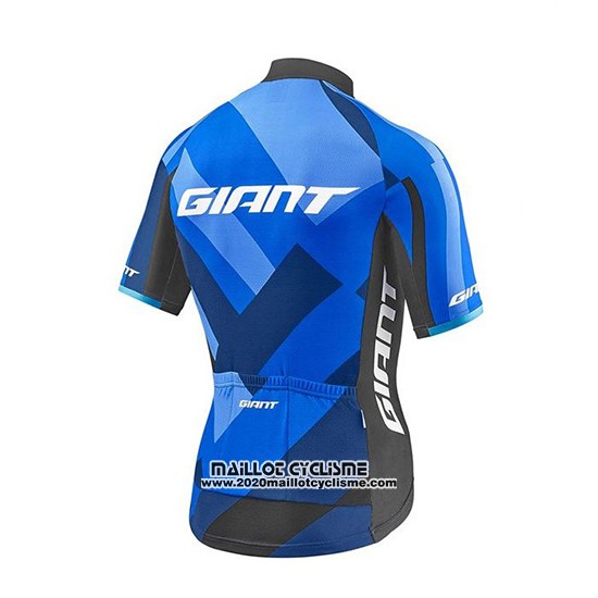 2018 Maillot Ciclismo Giant Elevate Bleu et Noir Manches Courtes et Cuissard