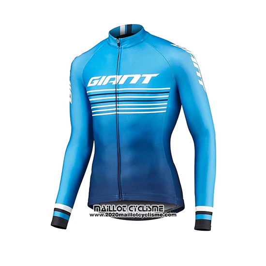 2019 Maillot Ciclismo Giant Race Day Bleu Manches Longues et Cuissard