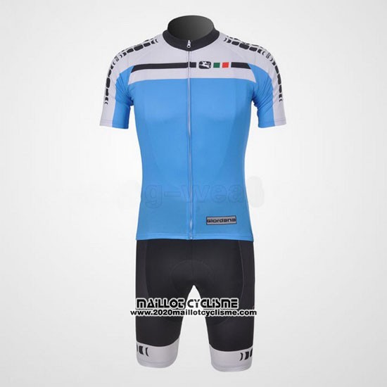 2011 Maillot Ciclismo Giordana Blanc et Azur Manches Courtes et Cuissard