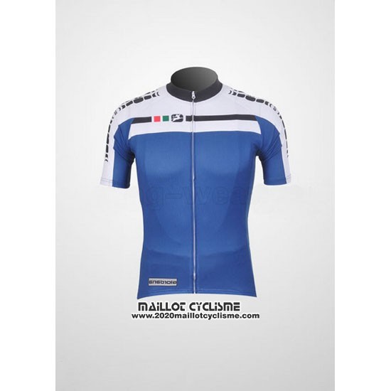 2011 Maillot Ciclismo Giordana Blanc et Bleu Manches Courtes et Cuissard