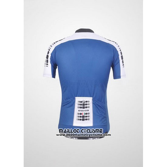 2011 Maillot Ciclismo Giordana Blanc et Bleu Manches Courtes et Cuissard