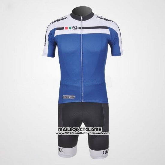 2011 Maillot Ciclismo Giordana Blanc et Bleu Manches Courtes et Cuissard