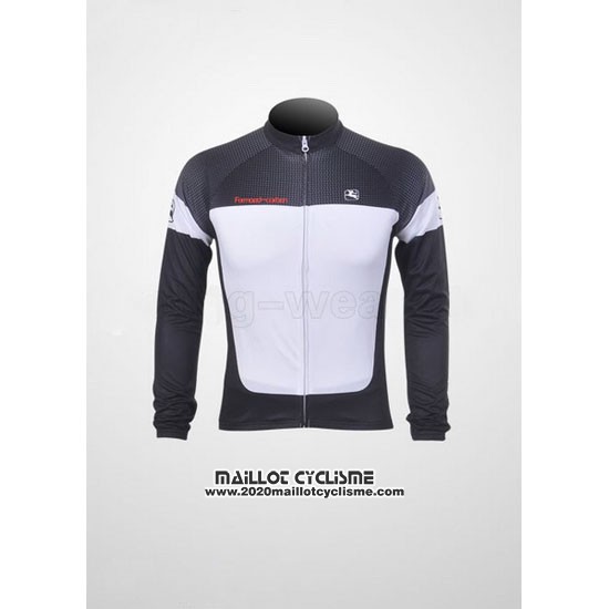 2011 Maillot Ciclismo Giordana Blanc et Noir Manches Longues et Cuissard